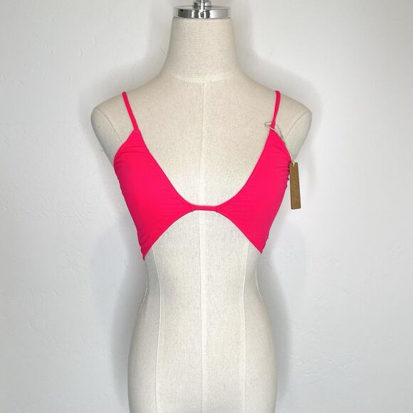 Skims Fits Everybody Triangle Bralette Bra Full Back Womens Medium Bright Pink - Picture 1 of 5